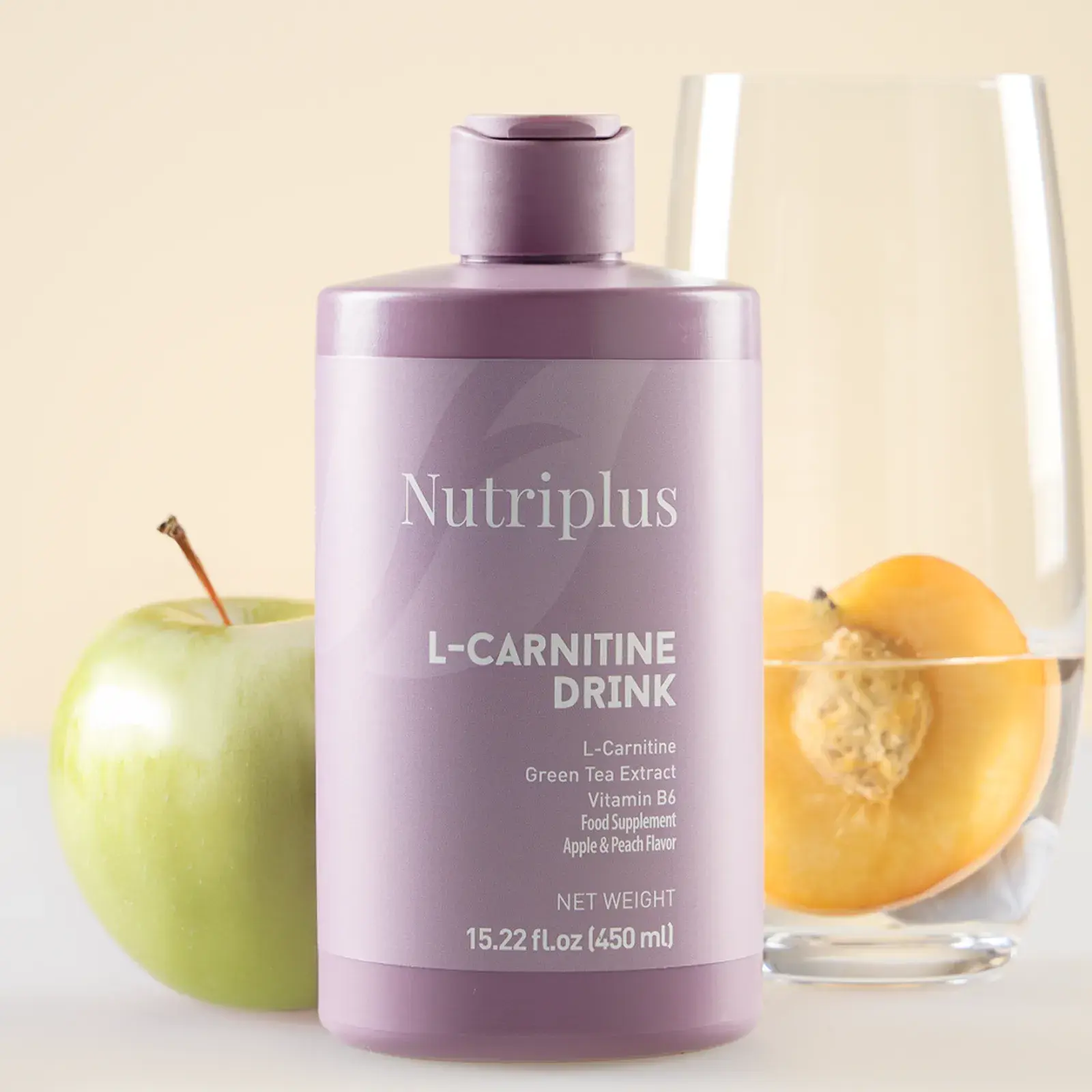 Nutriplus | L-karnitin s příchutí Broskev a Jablko 450 ml - Obrázek 2