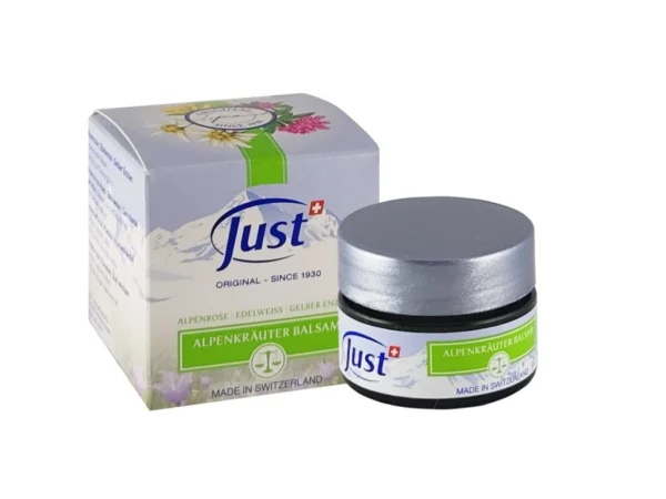 balzam alpský krausova Just Alpský bylinný balzám 13 ml je švýcarský bylinný balzám s bohatým přírodním složením, který kombinuje výtažky alpských bylin s esenciálními oleji. 🌿 Hlavní vlastnosti: Podporuje prokrvení pokožky a přispívá k pocitu tepla a uvolnění. Ulevuje po fyzické námaze – vhodný při svalové a kloubní zátěži. Působí relaxačně a díky pronikavé vůni bylin a mentolu navozuje pocit uvolnění a může pomoci ke klidnějšímu spánku. Zklidňuje podrážděnou pokožku, např. po štípnutí hmyzem. 💧 Složení a účinné látky: Obsahuje bambucké máslo, vosky (kandelilový a včelí), jojobový olej a široké spektrum přírodních esenciálních olejů (např. z jedle sibiřské, eukalyptu, levandule, borovice, tymiánu, máty a citronu) a extrakty alpských bylin jako protěže alpské nebo hořce žlutého. 📍 Použití: Naneste malé množství balzámu na postižené místo a jemně vmasírujte. Pro zvýšení účinku udržujte aplikovanou část těla v teple a opakujte podle potřeby. 📦 Objem: 13 ml – kompaktní forma vhodná do kapsy či tašky pro každodenní použití nebo při sportu.