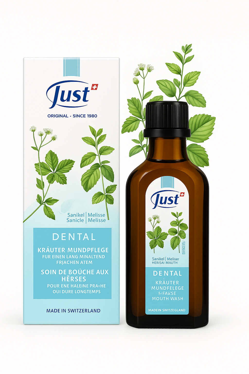 JUST Bylinná ústní voda s meduňkou a žindavou 75 ml